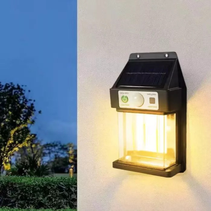 kit 6 Luminária Com Solar Placa Solar a Prova d'água Exterior Jardim Iluminação Arandela