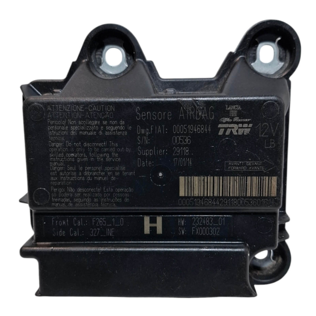 Módulo Airbag Fiat Uno Fiorino 2014/2021 00051946844