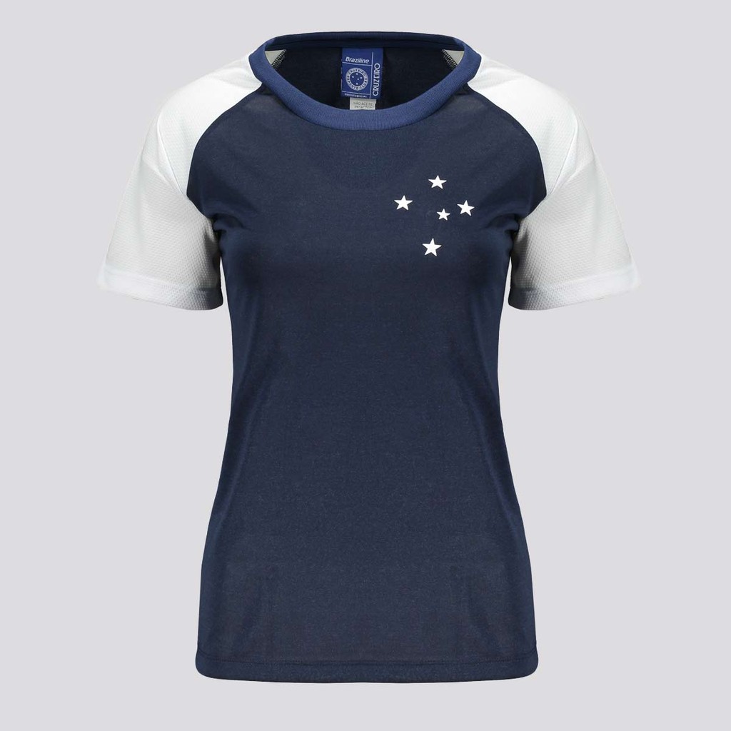 Camisa Cruzeiro Honra Feminina Marinho em Oferta na Shopee