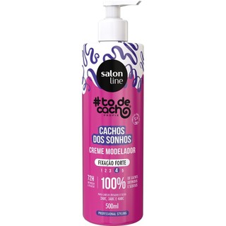 Creme Modelador Salon Line Cachos Dos Sonhos Fixação Forte 500ml em Oferta na Shopee