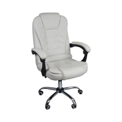 Cadeira De Escritório Presidente Reclinável Ergonômica Branco