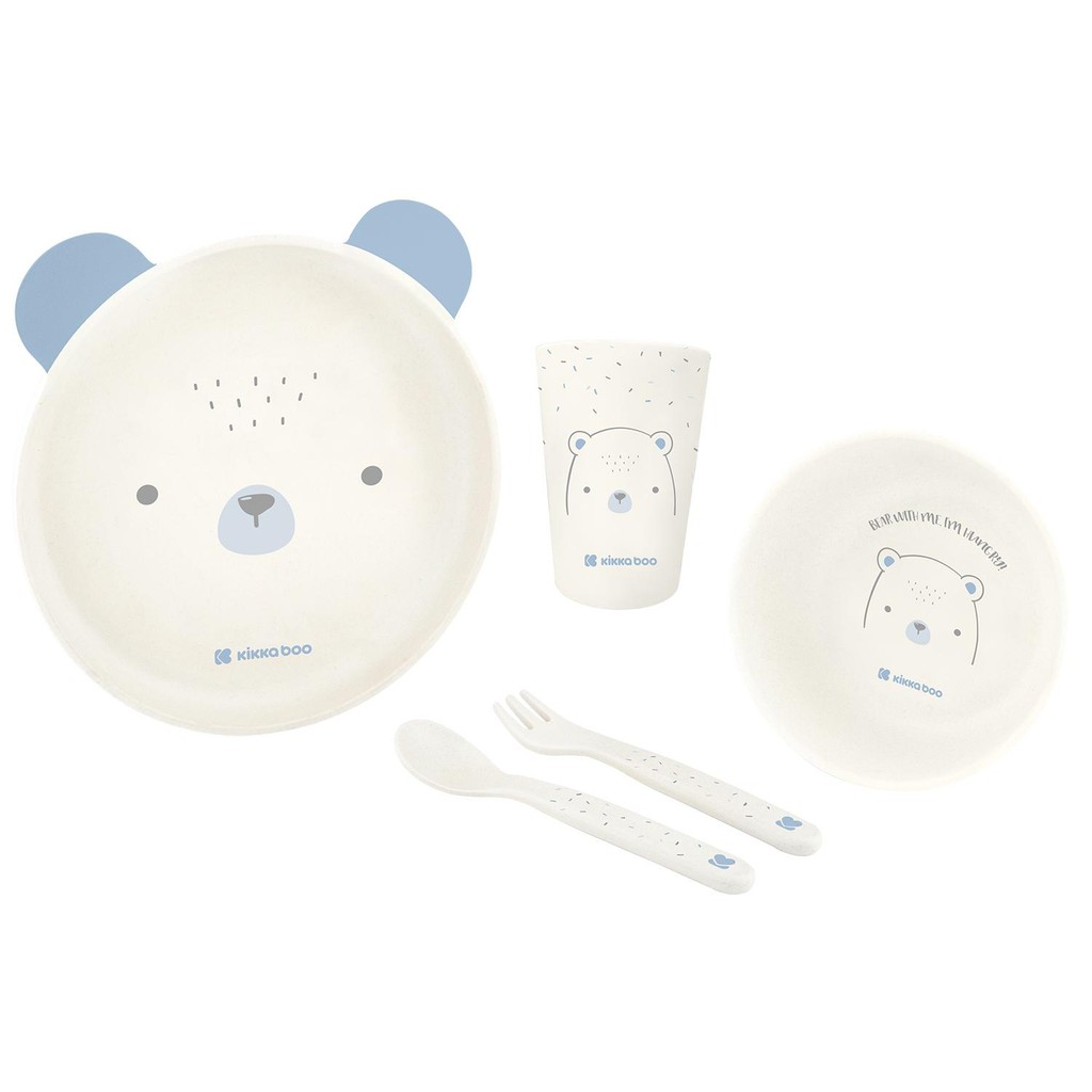Kit Alimentação 5pcs Bear Blue KikkaBoo em Oferta na Shopee