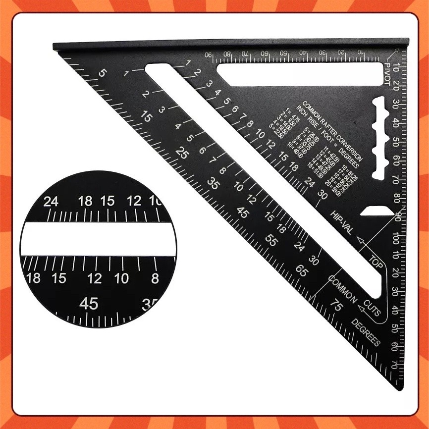 Esquadro Alumínio Triangular 7 Pol **Resistente** Carpintaria Marcenaria **Precisão**
