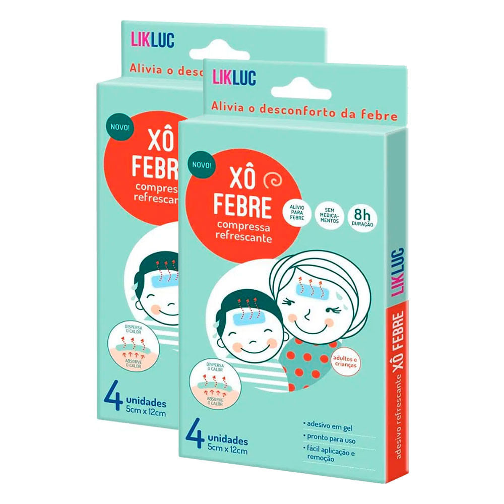 Kit 2 Xô Febre Compressa Adesiva Refrescante LikLuc 4 Unidades em Oferta na Shopee