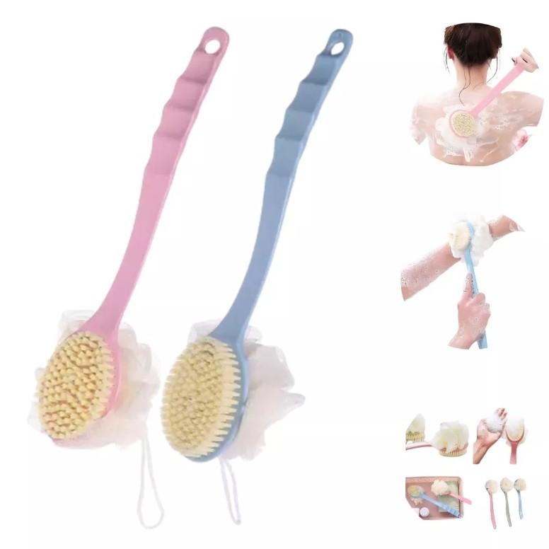 ESCOVA DE BANHO CABO LONGO 2em1 Esfregão Para As Costas