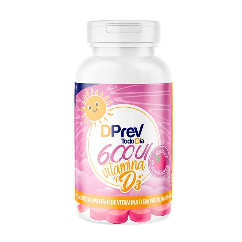 Suplemento Alimentar DPrev Todo Dia 600ui Sabor Framboesa 30 Gomas - Health