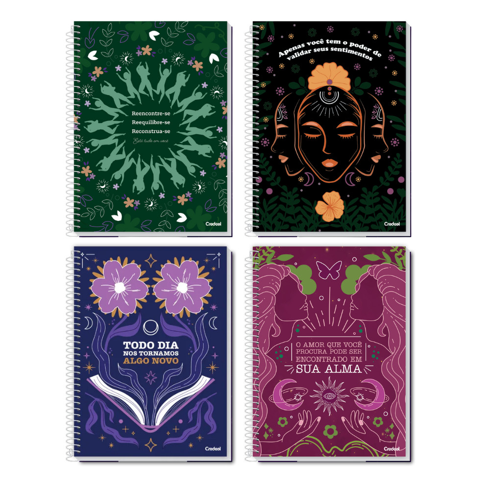 Caderno Espiral Universitário A4 1 Matéria 80 Folhas Capa Dura A Deusa CREDEAL