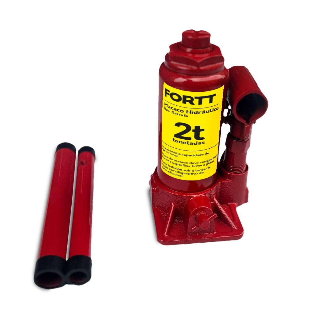 Macaco Hidráulico tipo Garrafa 2 Ton Fortt Vermelho - MHG001-2ton
 - Automobiles