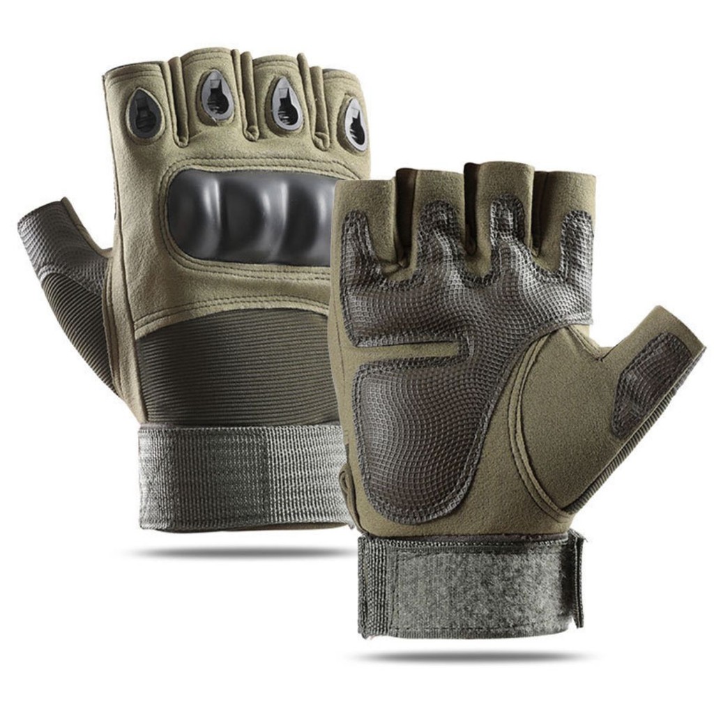 Luva tática Meio Dedo Para Atividades Externas Ajustáveis e Reforçadas