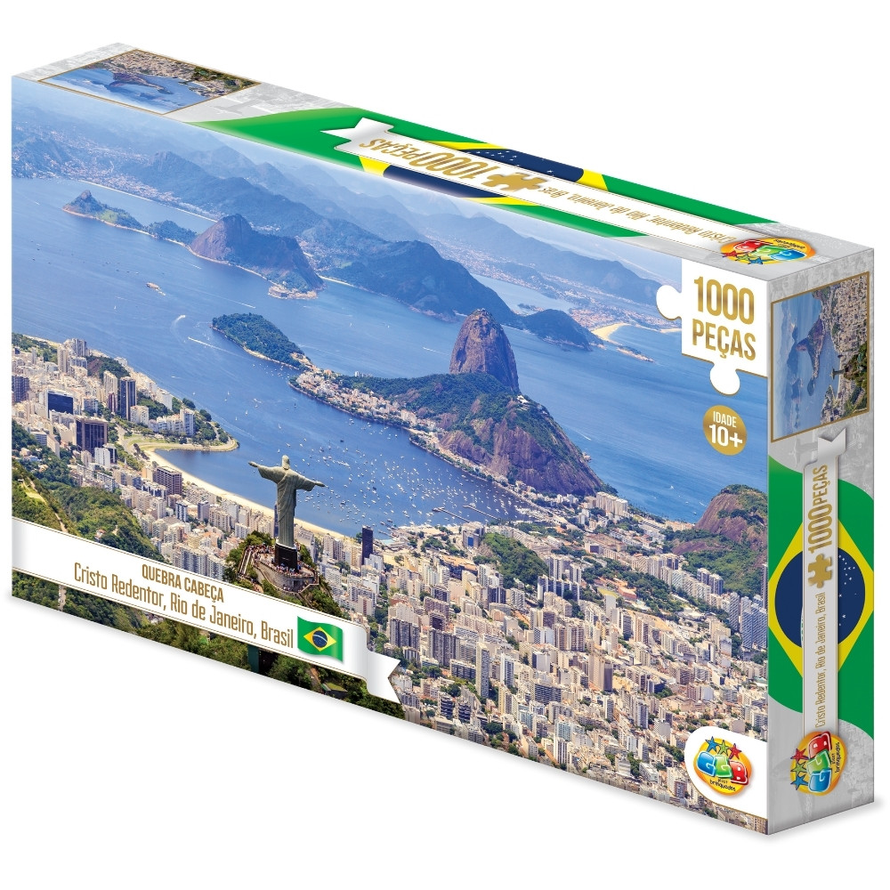QUEBRA CABEÇA CRISTO REDENTOR 1000 PEÇAS GGB BRINQUEDOS PUZZLE BRASIL PONTOS TURÍSTICOS RIO JANEIRO em Oferta na Shopee