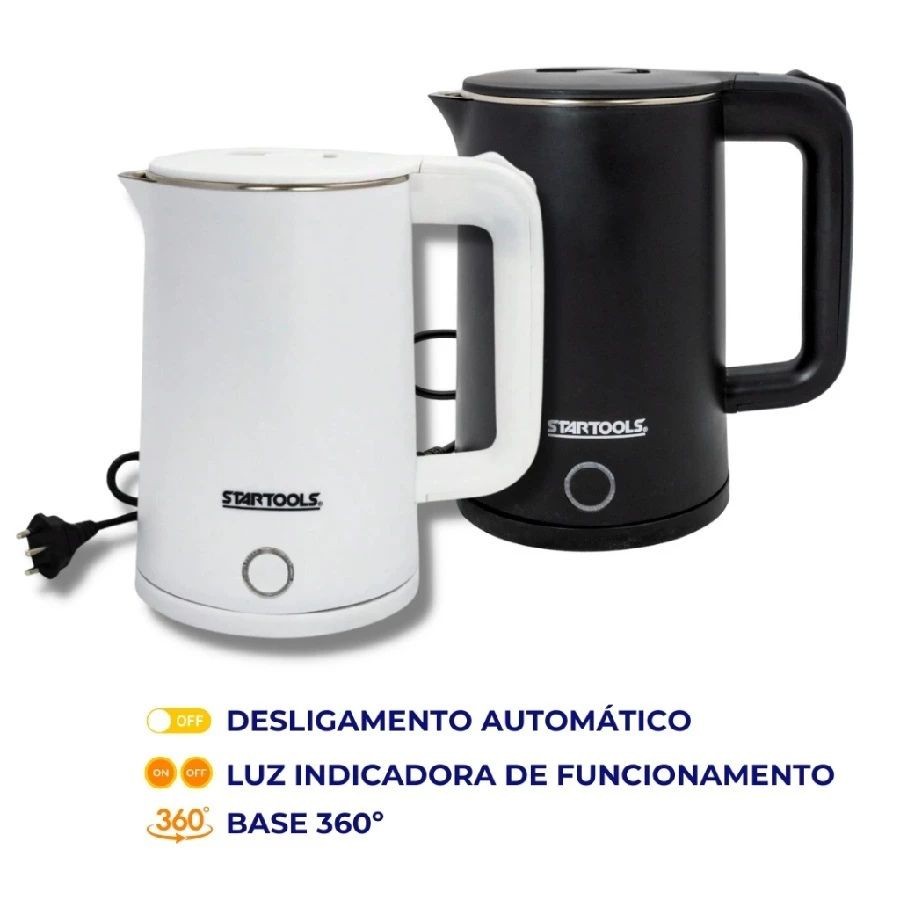 Chaleira Jarra Elétrica 127V 1000W 1,6L Base Led Indicativo Desligamento Automático