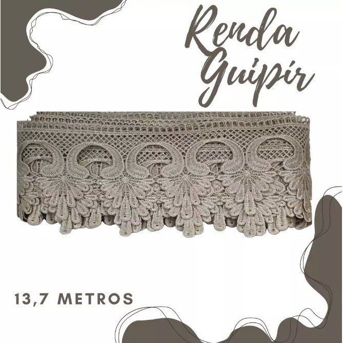 Renda Guipir CHL-643 10.0 Cm -  Rolo C/13.7 Metros Cor:Bege