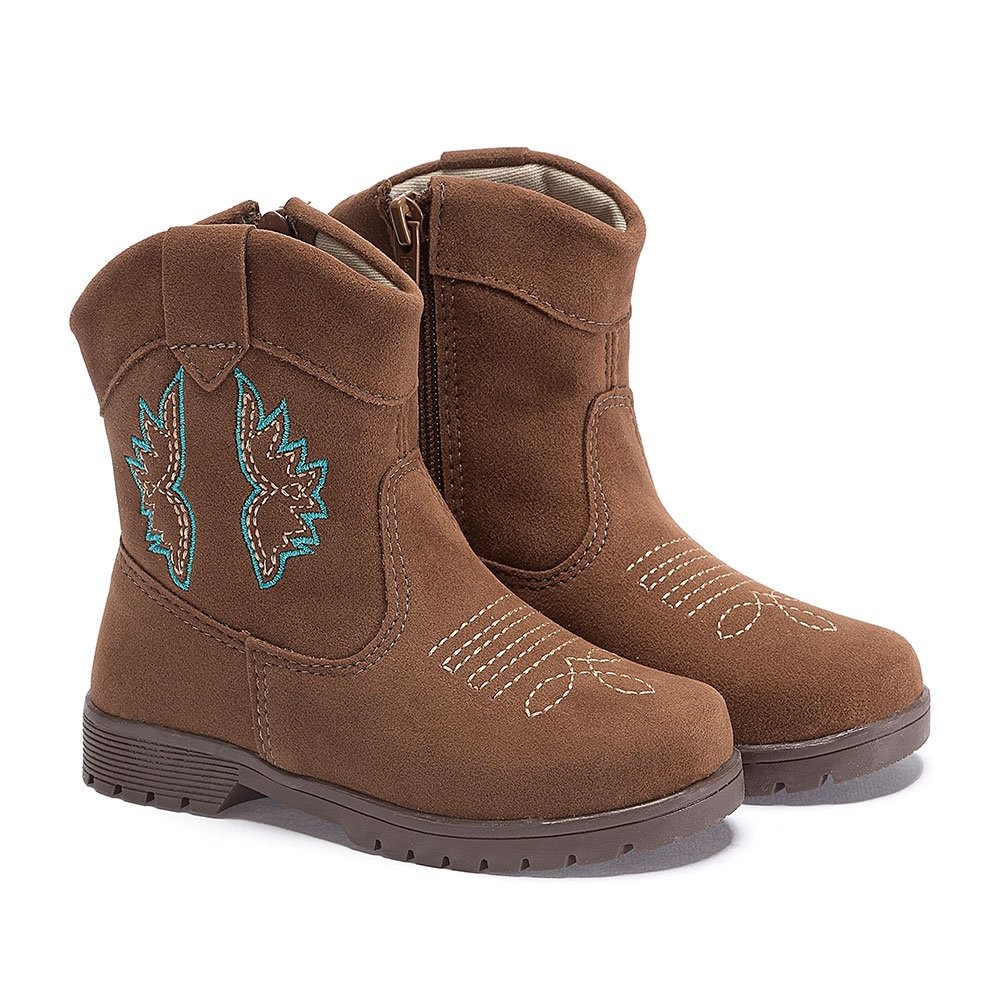 Bota Infantil Texana Country Feminina Marrom Pequito