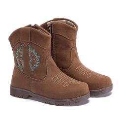 Bota Infantil Texana Country Feminina Marrom Passeio Confortável Pequito