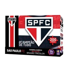 Quebra Cabeça Puzzle Coleção São Paulo Brasão Tricolor 200 Pçs Mimo Toys Jogo Colecionável Presente