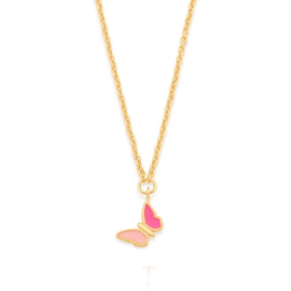 Gargantilha Infantil Borboleta Resina Rommanel 532081 em Oferta na Shopee