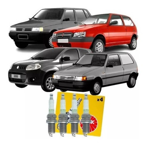 Jogo Vela Ignição Ngk Fiat Uno 1.0 8v Mille Economy 2013