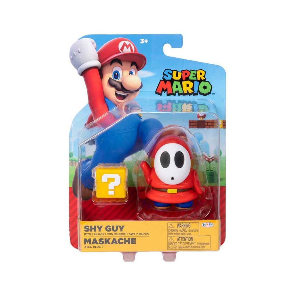 Boneco Shy Guy de 7cm com Bloco "?" - Super Mario em Oferta na Shopee