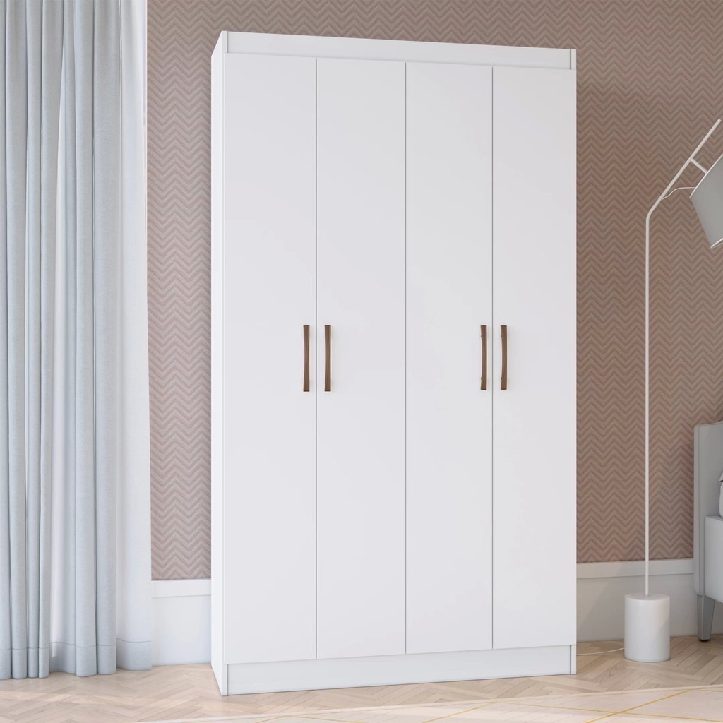 Armário Multiuso 4 Portas Dueto Espresso Móveis Branco em Oferta na Shopee