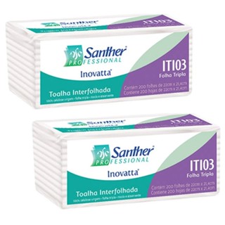 Papel Interfolha Mãos Folha Tripla Inovatta Santher Super Macia Kit 400 Fls em Oferta na Shopee