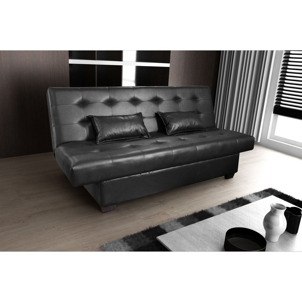 Sofá Cama Reclinável 3 Lugares Laila  Preto em Oferta na Shopee