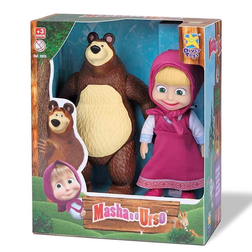 Bonecos Marsha e o Urso Divertoys 8117 - Mom & Baby