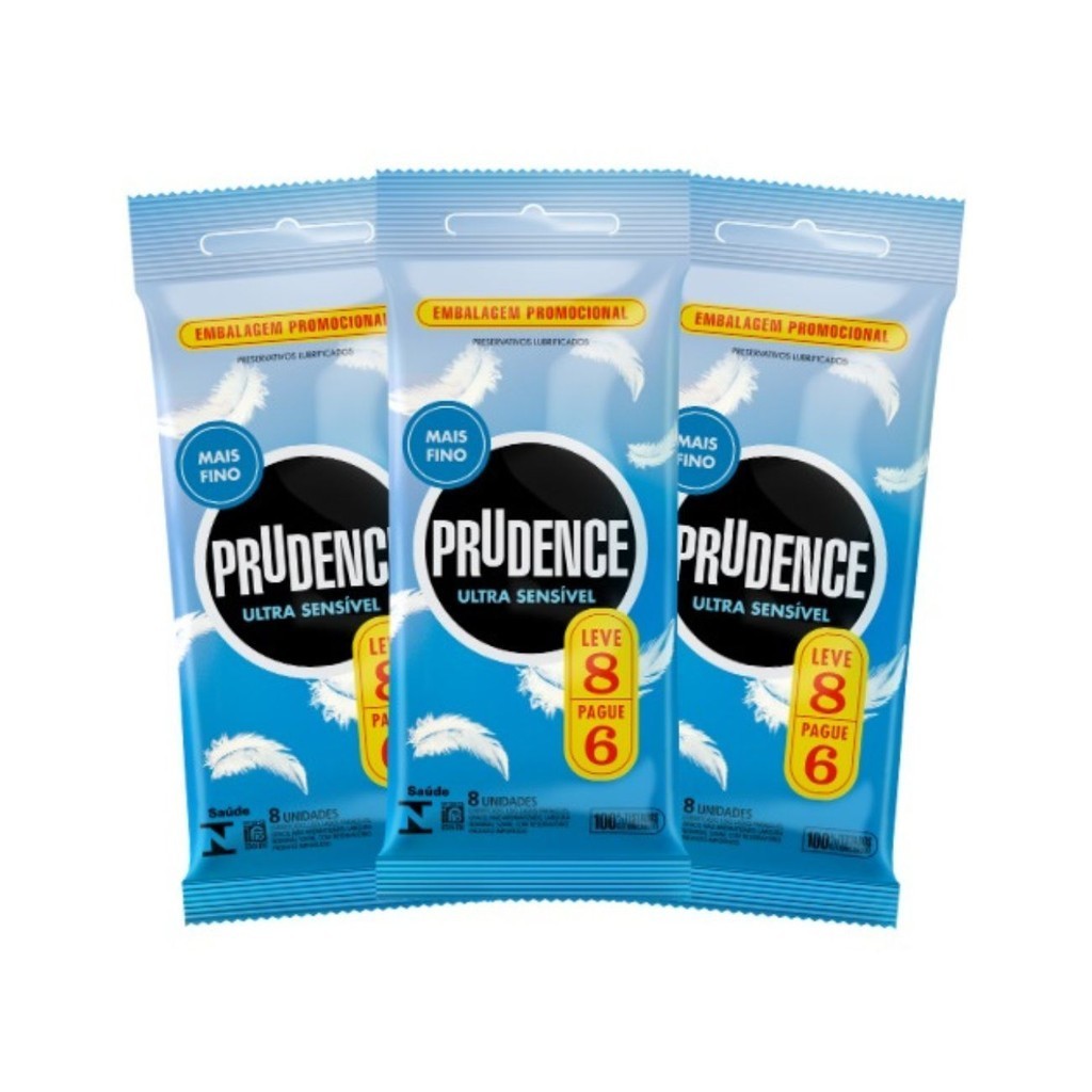 Kit Com 3 Unidades Preservativo Prudence Ultra Sensível Mais Fino