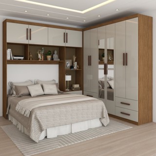 Guarda-Roupa Casal Paradise 10 Portas 6 Gavetas com Espelho em Oferta na Shopee