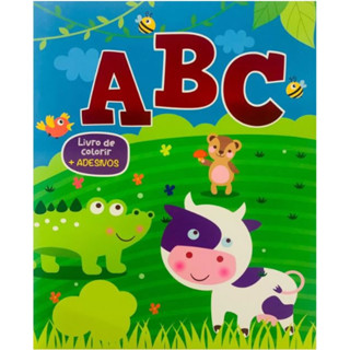 ABC   LIVRO DE COLORIR COM ADESIVOS em Oferta na Shopee