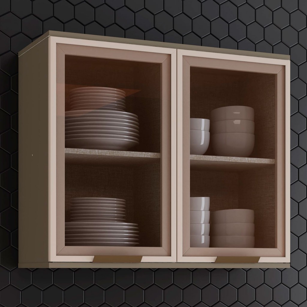 Armário Aéreo Cozinha 2 Portas de Vidro Connect Duna C55 - Henn em Oferta na Shopee