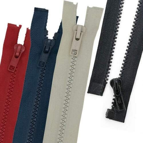 Zíper Nylon Tratorado 6mm Grosso Separável Destacável Kit 5 unidades Tamanhos 35 a 80cm