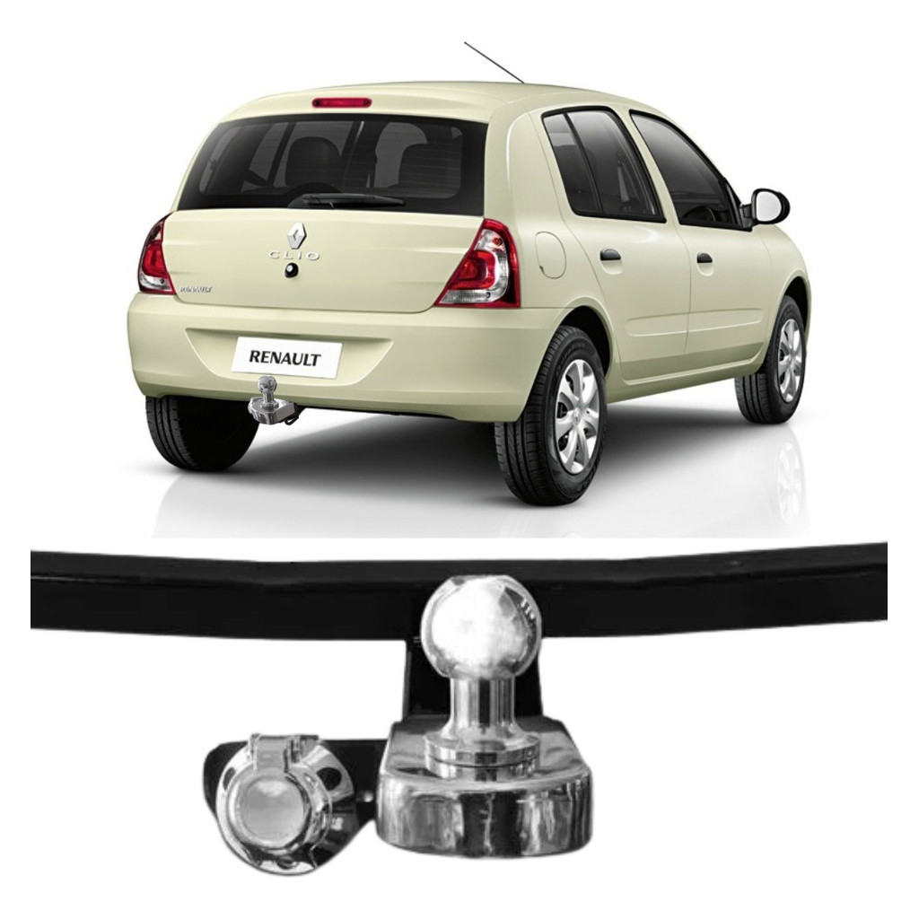 Engate Reboque Rabicho Fixo Brucke Renault Clio Hatch 1999 Até 2016