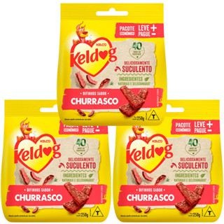 KIT 3 PETISCO KELDOG BIFINHO CRIADORES CHURRASCO CÃES 250G em Oferta na Shopee