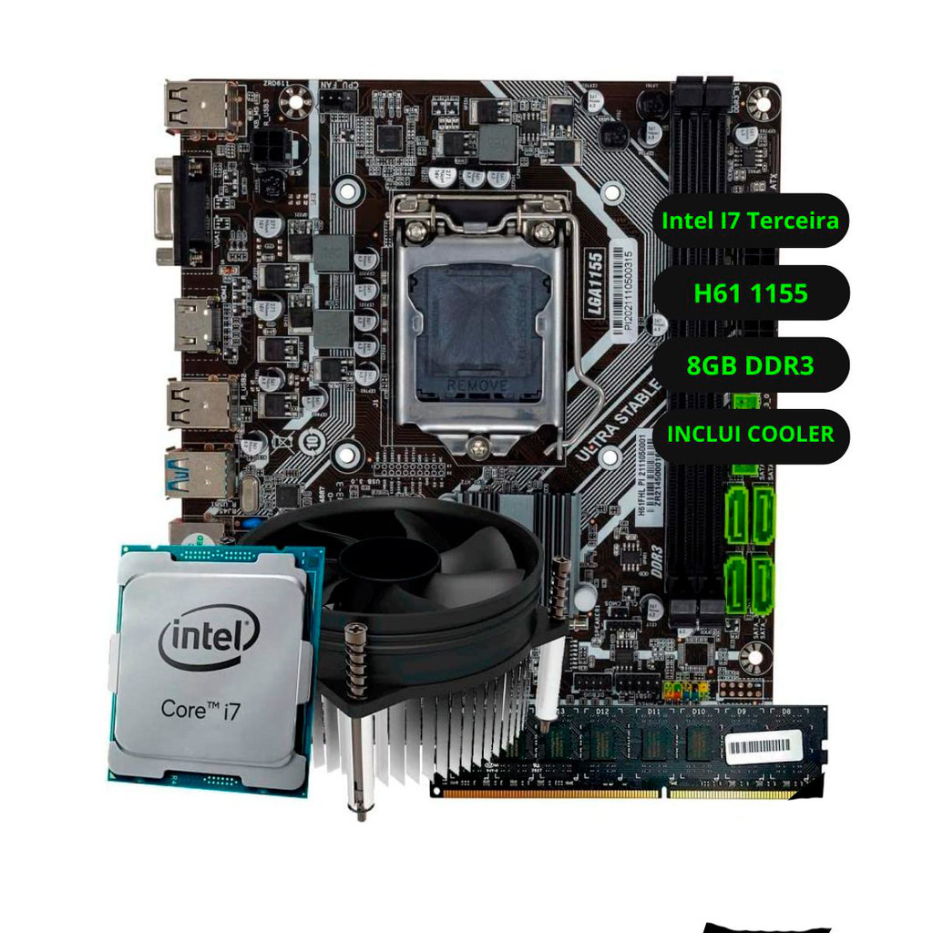 Kit Upgrade Intel Core I7 Terceira H61 Ram 8GB DDR3