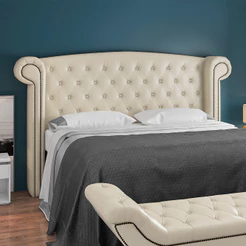 Cabeceira Cama Box Queen 160 cm P05 Sofia Facto Dunas Pérola - Lyam Decor