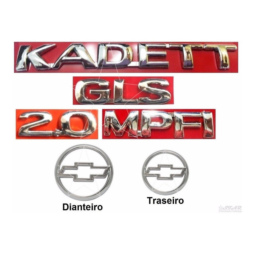 Kit Emblemas Kadett Gls 2.0 Mpfi - 96 À 99 - Modelo Original