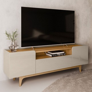 Rack para TV Até 75 Polegadas Orlando Tauari/Off White - Linea Brasil em Oferta na Shopee