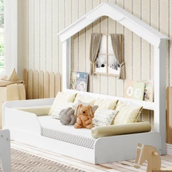 Cama Infantil Mimo com Casinha Montessoriana Branco - Movelbras