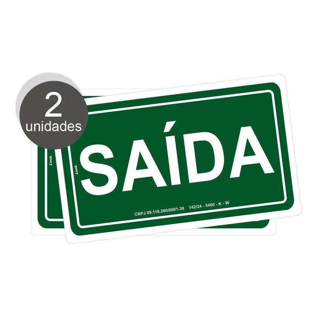 Kit 2 Placas Aviso Emergência S12 Rota De Fuga Saída Exit Fotoluminescente Corpo de Bombeiros PS