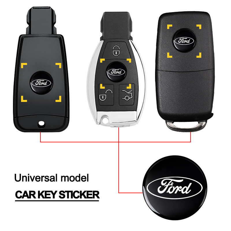 2/5 Pçs 14mm Emblema Chave Do Carro Adesivos Controle Automático Logotipo Decalques Para Ford Mustang Explorer FIESTA Fo