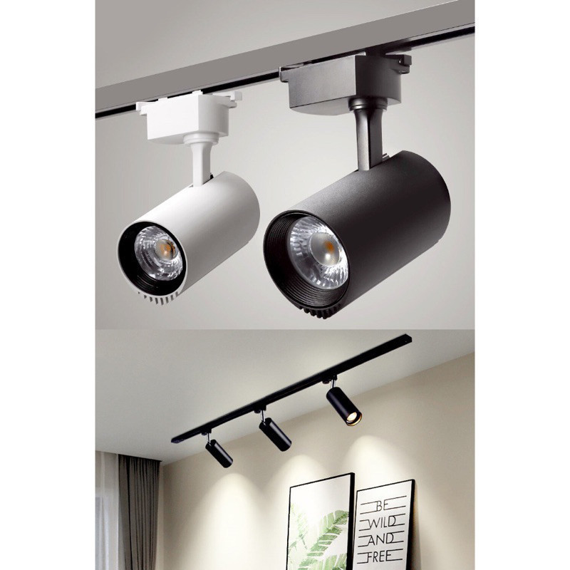 Luminária de Trilho Spot 10W em Preto ou Branco 6500K ou 3500K em Oferta na Shopee