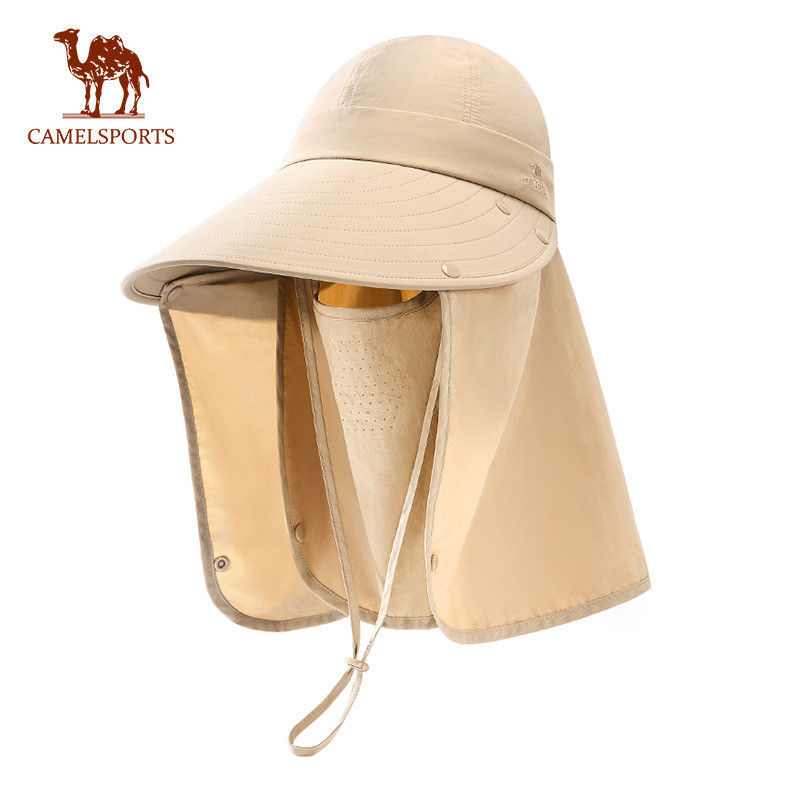 CAMEL SPORTS Outdoor Chapéu De Proteção Solar Facial Completo Feminino Quatro Em Um Pescador E Pescoço Removível Caminhada Integrada em Oferta na Shopee