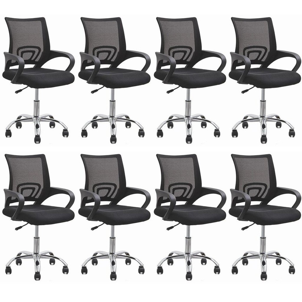 Kit 8 Cadeiras para Escritório Diretor Executiva Giratória Tela Mesh Cadeira Diretor