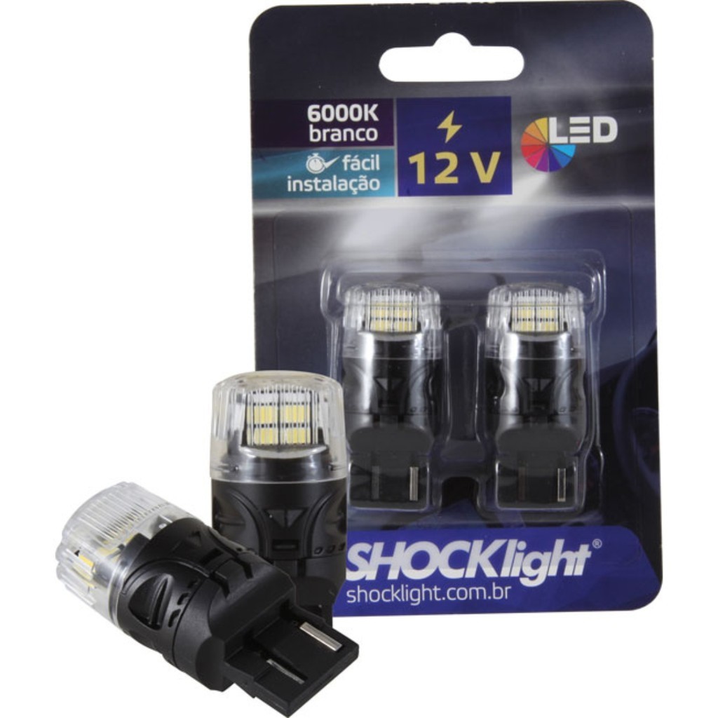 Par Lâmpada Led T20 1 Polo 7440 16 Leds Shocklight - SLL-127440-BC - Spare Parts and Accessories for Vehicles