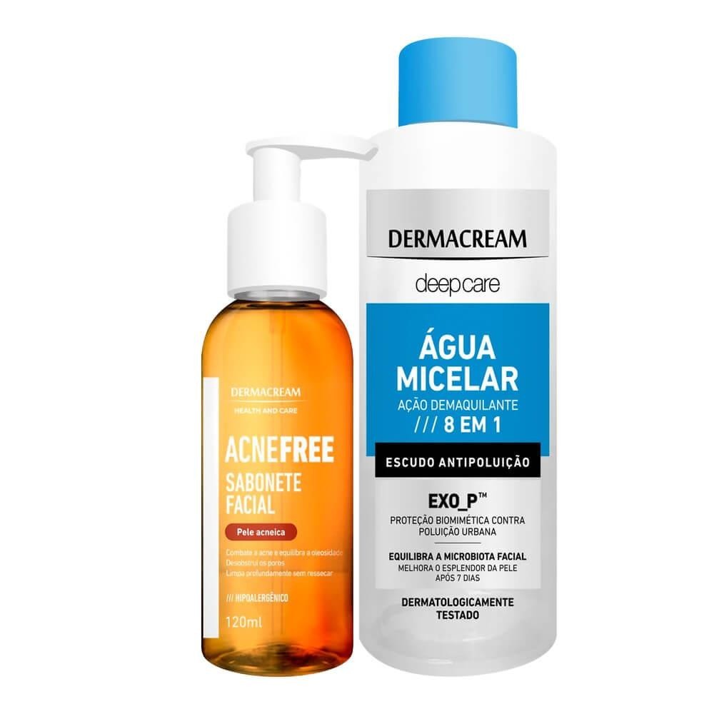 Sabonete Facial Acne Free 120ML + Água Micelar 120ML Dermacream