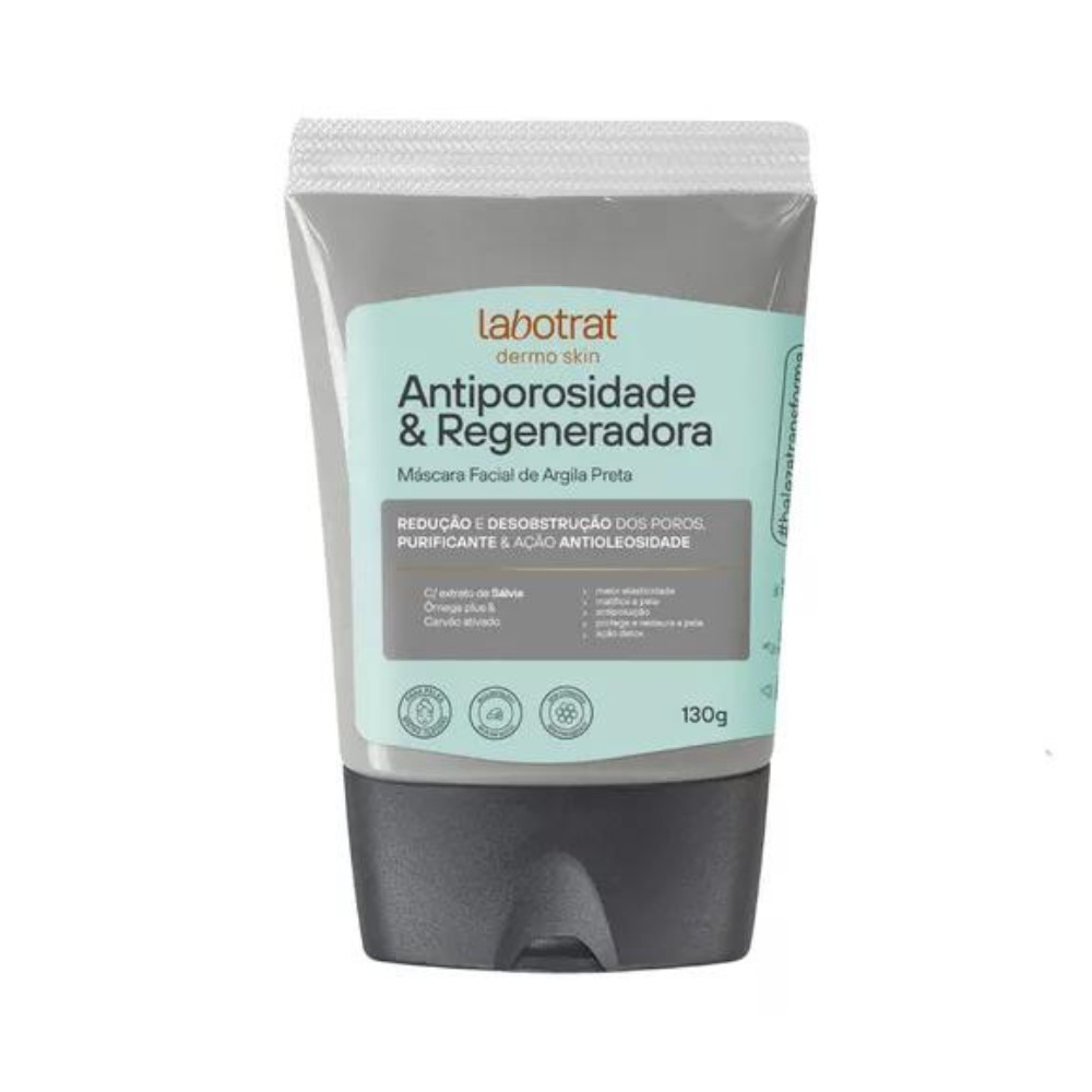 Mascara facial argila preta anti porosidade e regeneradora dermo skin 130G labotrat - Beauty
