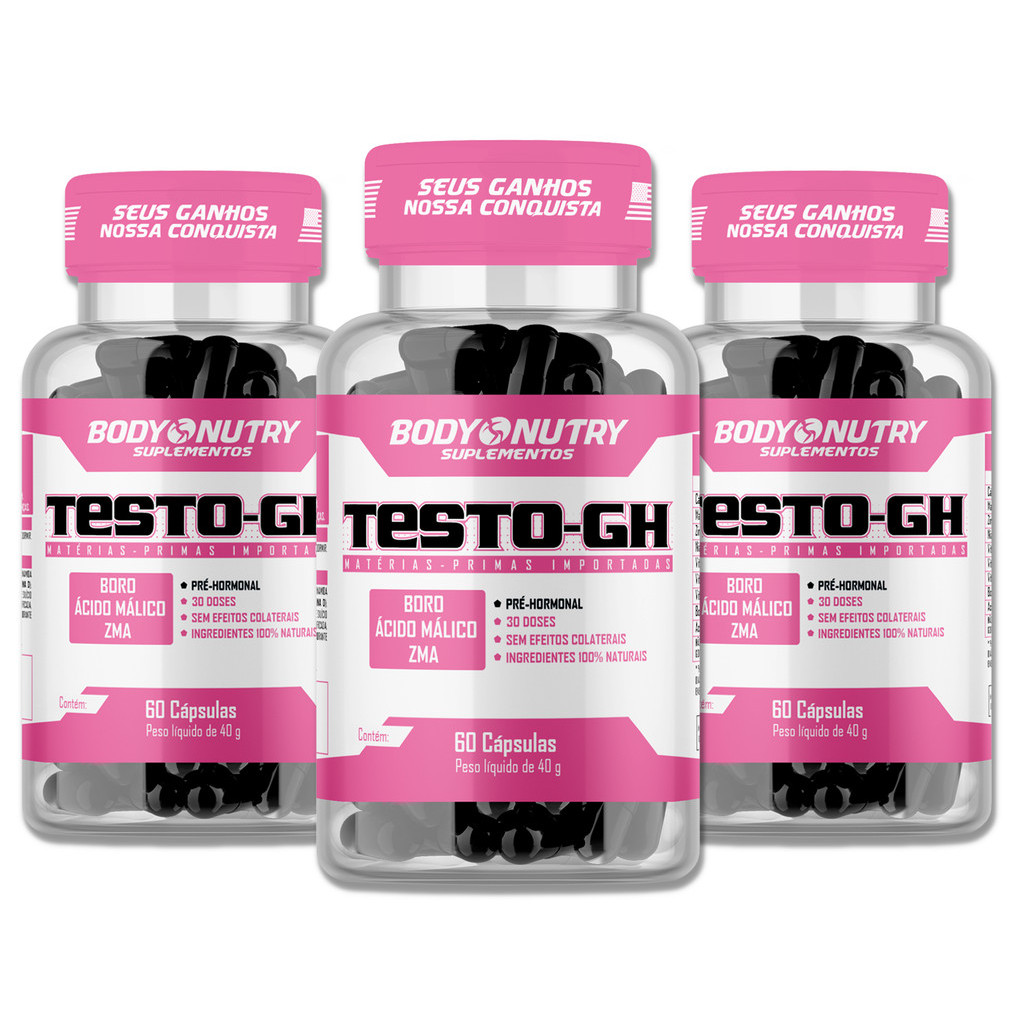 3 Potes Testo Feminino Massa Muscular Definição 180 Cáps