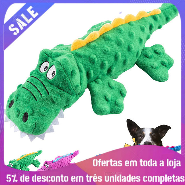 Cachorro De Pelúcia Crocodilo Com Raspador