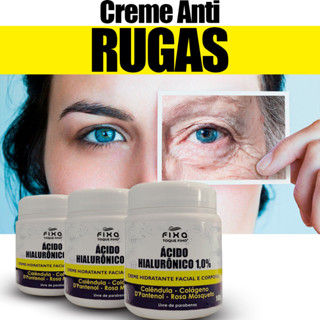 Creme Anti Rugas Ácido Hialurônico Colágeno E Rosa Mosqueta Hidratante Facial Reduz Linhas De Expressão 120g em Oferta na Shopee