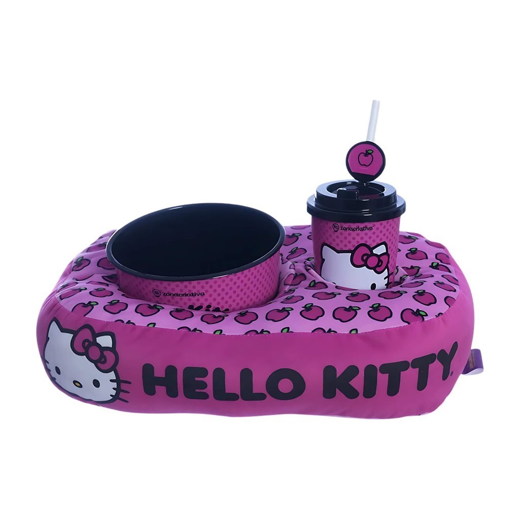 Kit Almofada Pipoca Infantil Hello Kitty Rosa Zona Criativa - 10065279